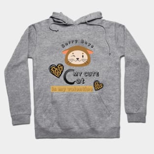 SORRY BOYS MY CUTE CAT IS MY VALENTINE Hoodie